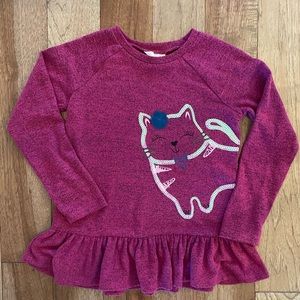 Girls Sweater with Sequin Kitten